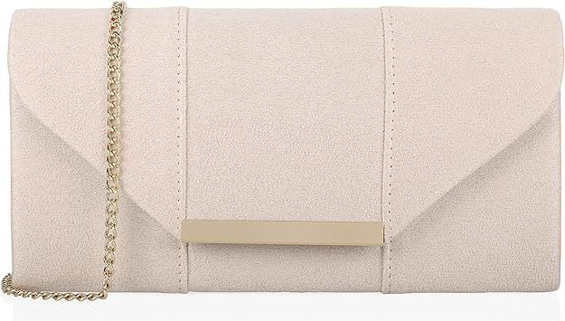 Dexmay Women Faux Suede Envelope Clutch Purse Evening Velvet Handbag Foldover Shoulder Crossbody ... | Amazon (US)