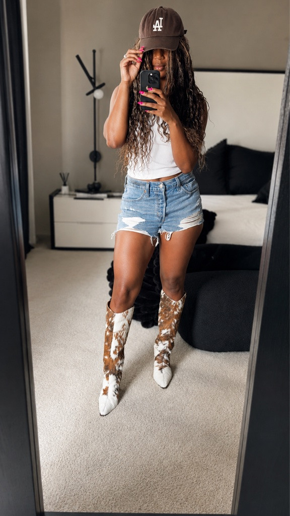 The boots ARE the outfit. 🤎 Styled them with denim cutoffs + simple basics so they get their moment without taking the look too country. Such an easy fall outfit for concerts, happy hour + everything in between.

#FallOutfit #CountryConcert #WesternBoots #CowboyBootOutfit #FallStyle #ConcertOutfitIdeas #LTKStyle


#falloutfit #boots #countryconcert #ootd #outfitinspo #ootd #outfit #country #concertoutfit

#LTKootd #LTKgrwm
