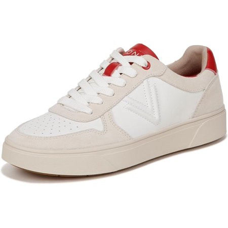 Vionic Women s Kimmie Court Lace-Up Sneakers Cream White & Red Leather 7.5W | Walmart (US)