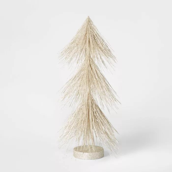 15in Unlit Tinsel Hard Needle Tree Champagne - Wondershop™ | Target