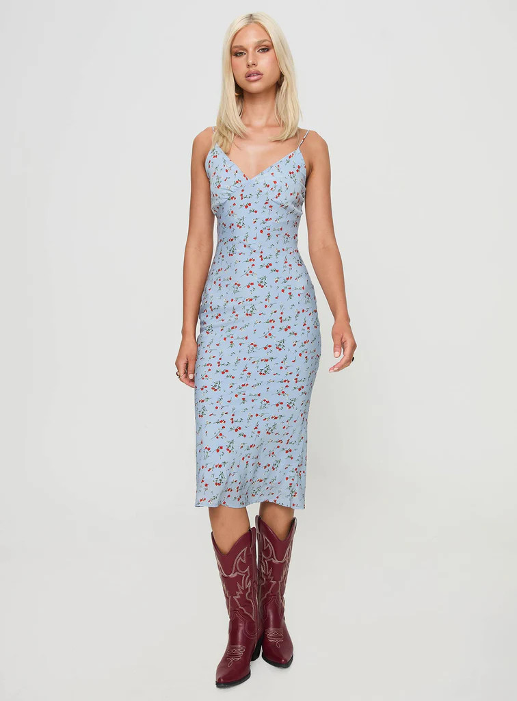 Forsell Maxi Dress Blue Floral | Princess Polly US