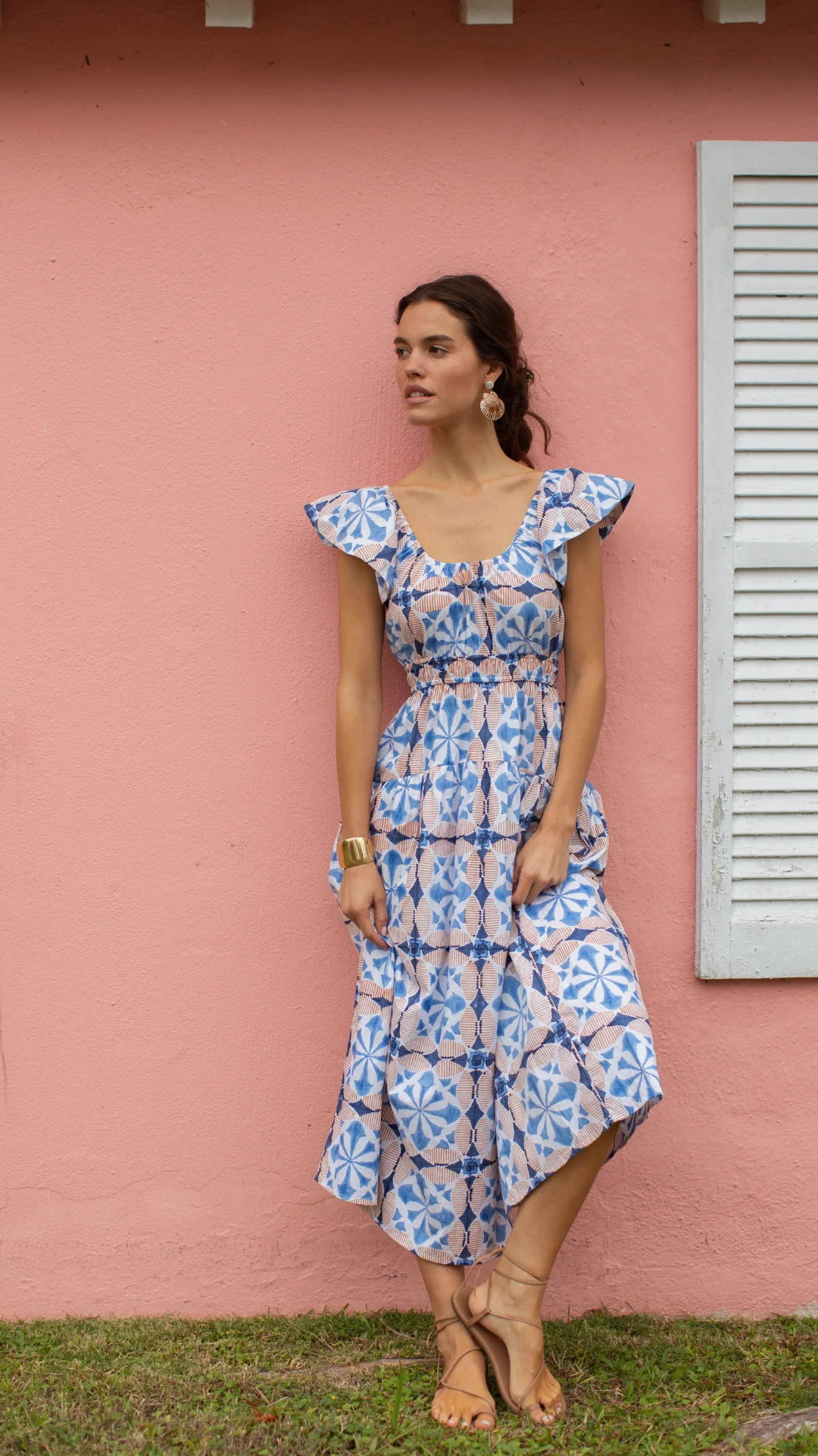 Jane Dress - Blue Cafe Tile | Marea