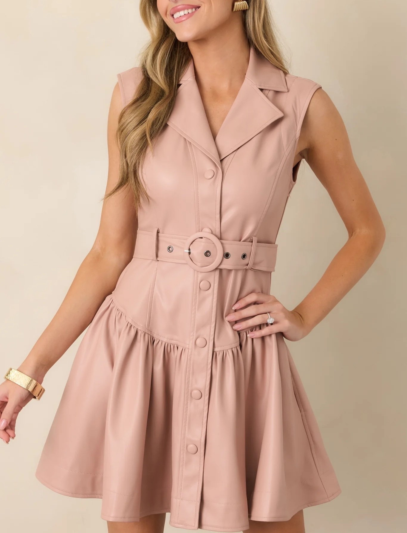 The Just for the Show Blush Pink Belted Faux Leather Mini Dress brings a playful, feminine edge to classic mini-dress styling. The soft blush pink hue keeps the look romantic, while the faux leather finish and belted waist add structure and a touch of modern attitude. Perfect for date nights, cocktails, dinners, or a stylish evening out. Under $100.

Ideas:

* feminine night-out look
* chic date night outfit
* elevated cocktail style
* romantic fall fashion
* stylish evening look

Keywords:

* blush pink dress
* pink mini dress
* faux leather dress
* belted mini dress
* pink faux leather
* women’s mini dress
* fall mini dress
* date night dress
* cocktail dress
* night out outfit
* dinner date outfit
* feminine fashion
* romantic outfit
* chic evening dress
* fall fashion

#LTKWorkwear #LTKTravel #LTKgrwm