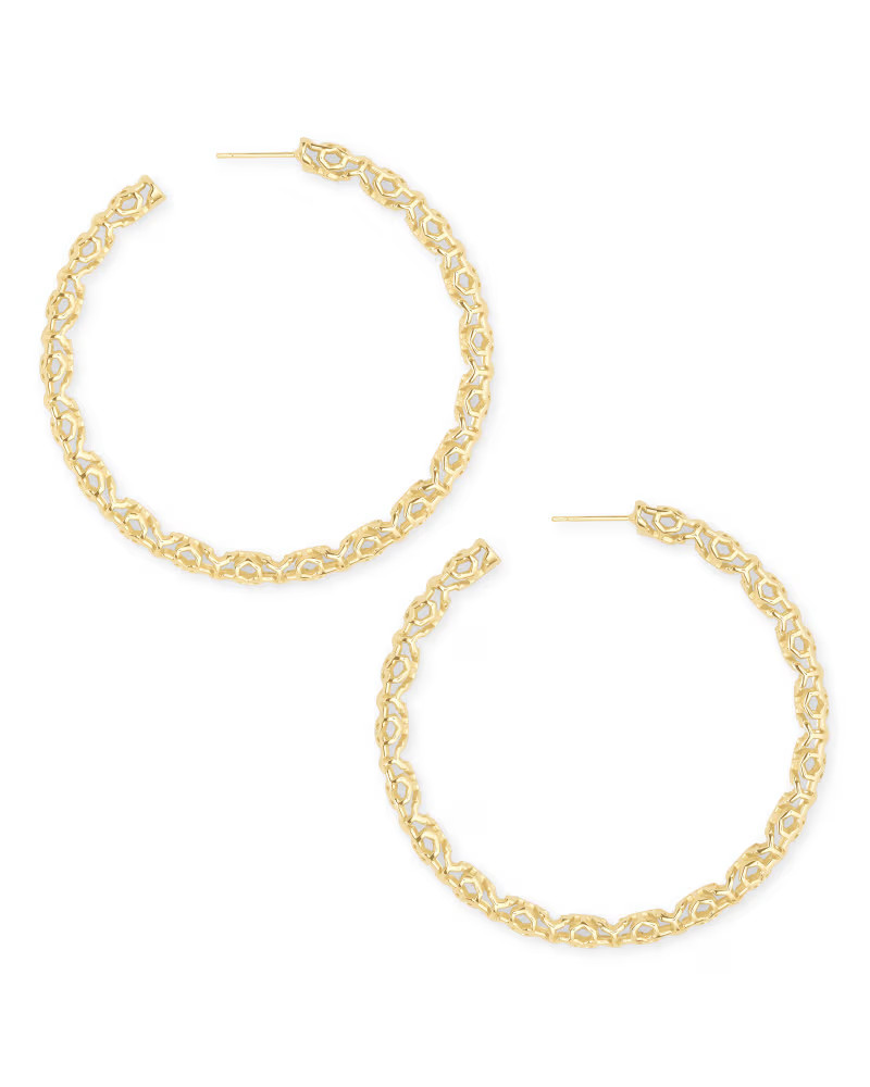 Maggie Hoop Earrings in Gold Filigree | Kendra Scott