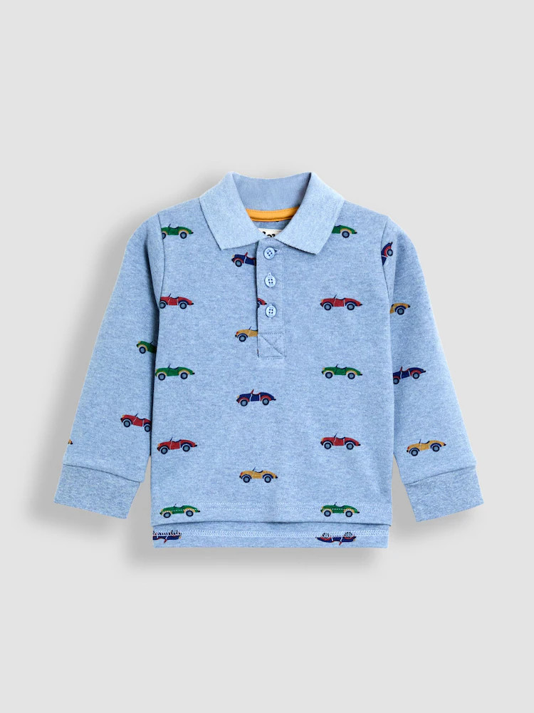 Klassisch Blau mit Autodesign - JoJo Maman Bébé Bedrucktes Polo-Shirt | Next EU