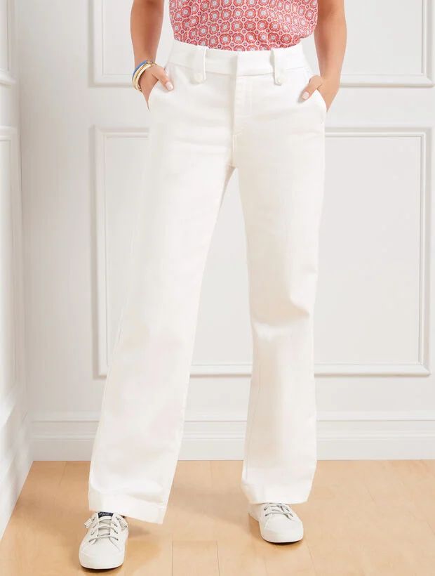 Wide Leg Jeans - White | Talbots