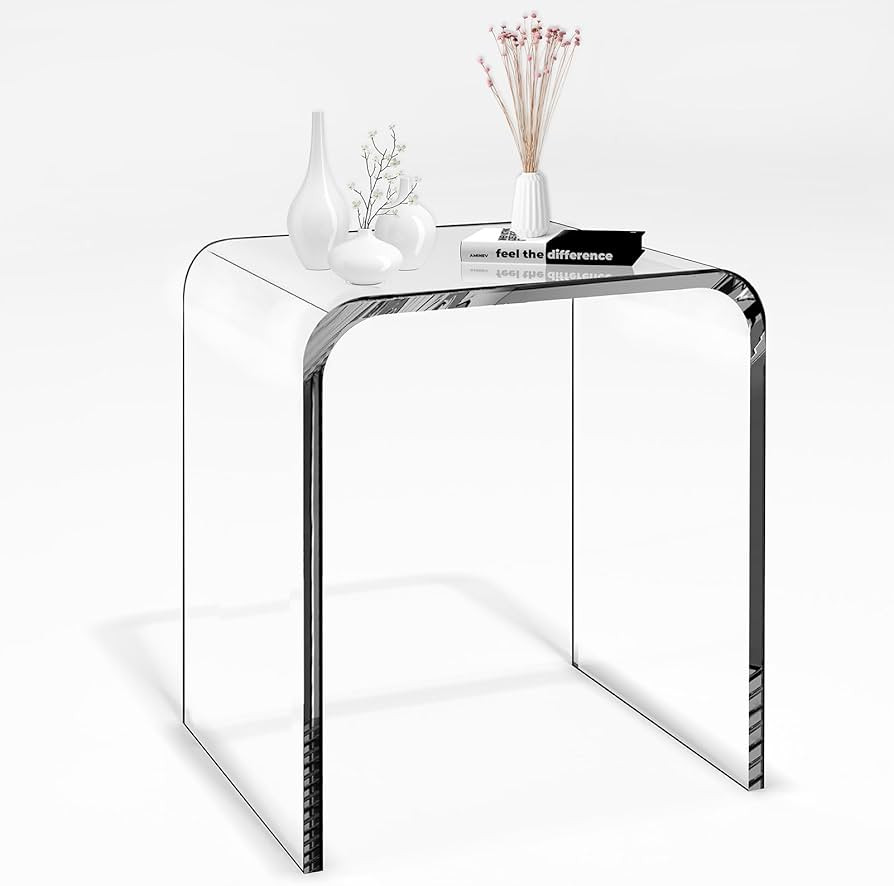 KMANDLU Acrylic End Table, Acrylic Coffee Table, Transparent Bedside Table Leisure Table, Acrylic... | Amazon (US)