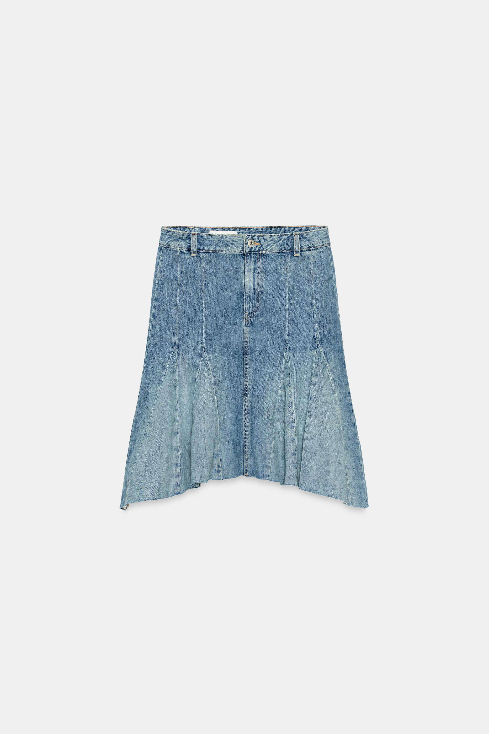 TRF DENIM GODET SKIRT | Zara UK