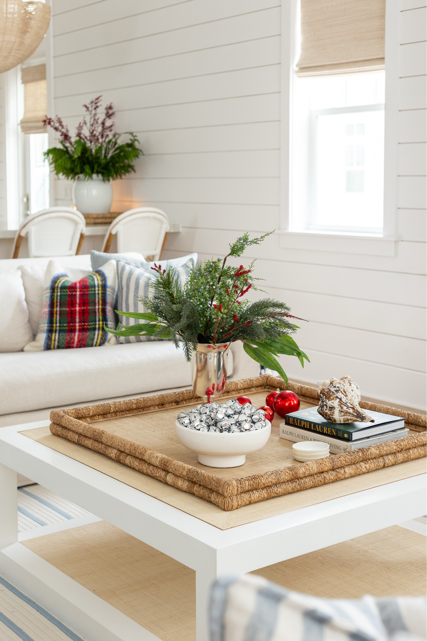 I love this jingle bell vase filler so much for Christmas! I filled the bowl with other stuff I had lying around and then just did a layer on top of the bells so I didn’t need as many. I’m using the small footed bowl on our rattan coffee table tray. I’ll also link the faux evergreen Christmas bundle, silver trophy case, red ornaments, and Ralph Lauren coffee table books. #ltkholiday #ltkhome #ltksalealert #ltkfindsunder50 #ltkfindsunder100 #ltkstyletip #ltkseasonal Christmas decorating ideas, classic holiday decor, preppy Christmas decorating, traditional Christmas decor


#LTKSaleAlert #LTKHoliday #LTKHome