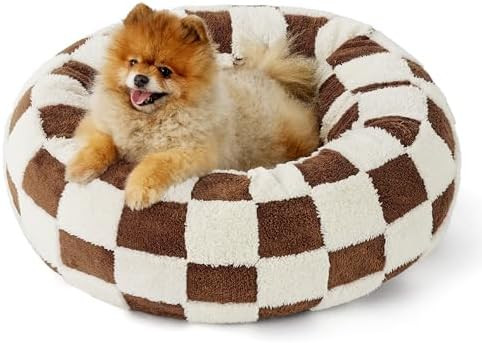 LE SURE Donut Small Dog Bed - Round Cat Beds Indoor Anti-Anxiety Calming Present for Pets, Washab... | Amazon (US)