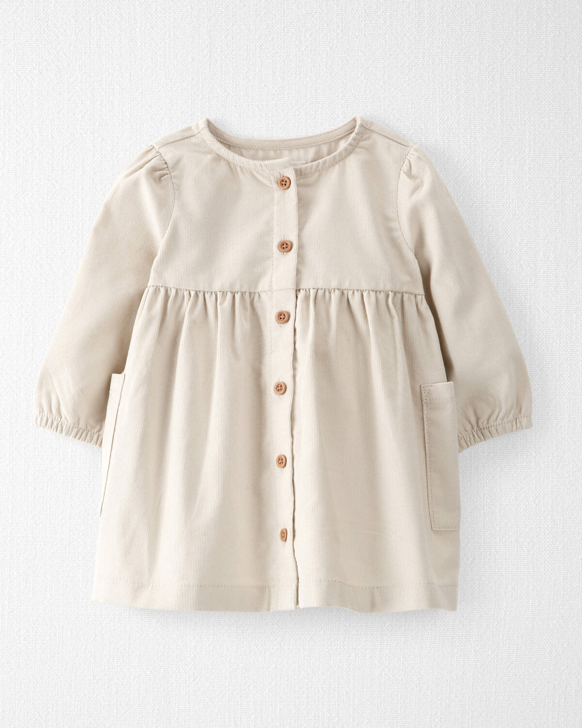 Baby Organic Cotton Corduroy Pocket Dress in Toasted Wheat - Little Planet | Carter's | Carter's Inc