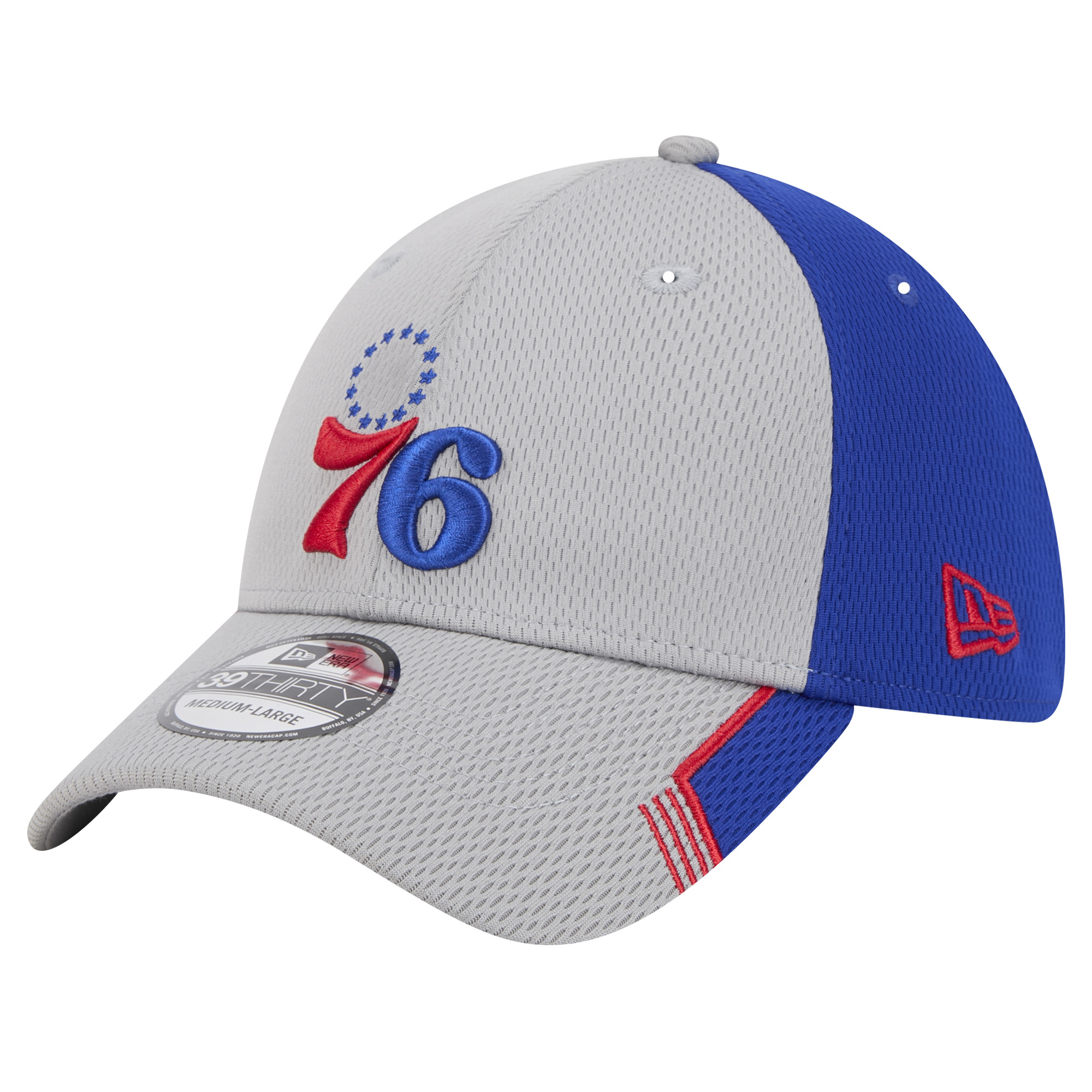 Men's New Era Gray/Royal Philadelphia 76ers Active Trim 39THIRTY Flex Hat | Fanatics
