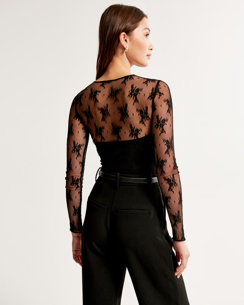 Long-Sleeve Lace Bodysuit | Abercrombie & Fitch (US)