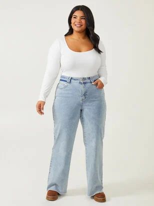 Incrediflex Colorblock Wide Leg Jeans | ARULA | Arula