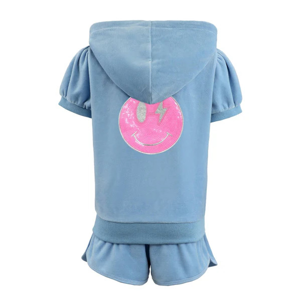 Velour Emoji Patch Short Set | Lola + The Boys