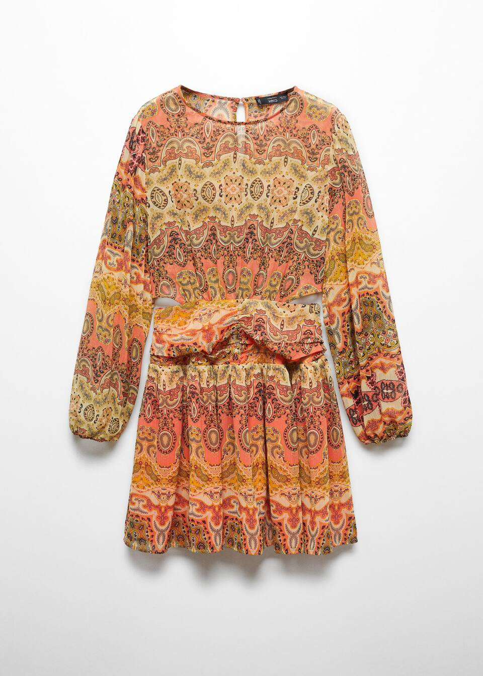 Printed dress with balloon sleeves  -  Women | Mango USA | MANGO (US)