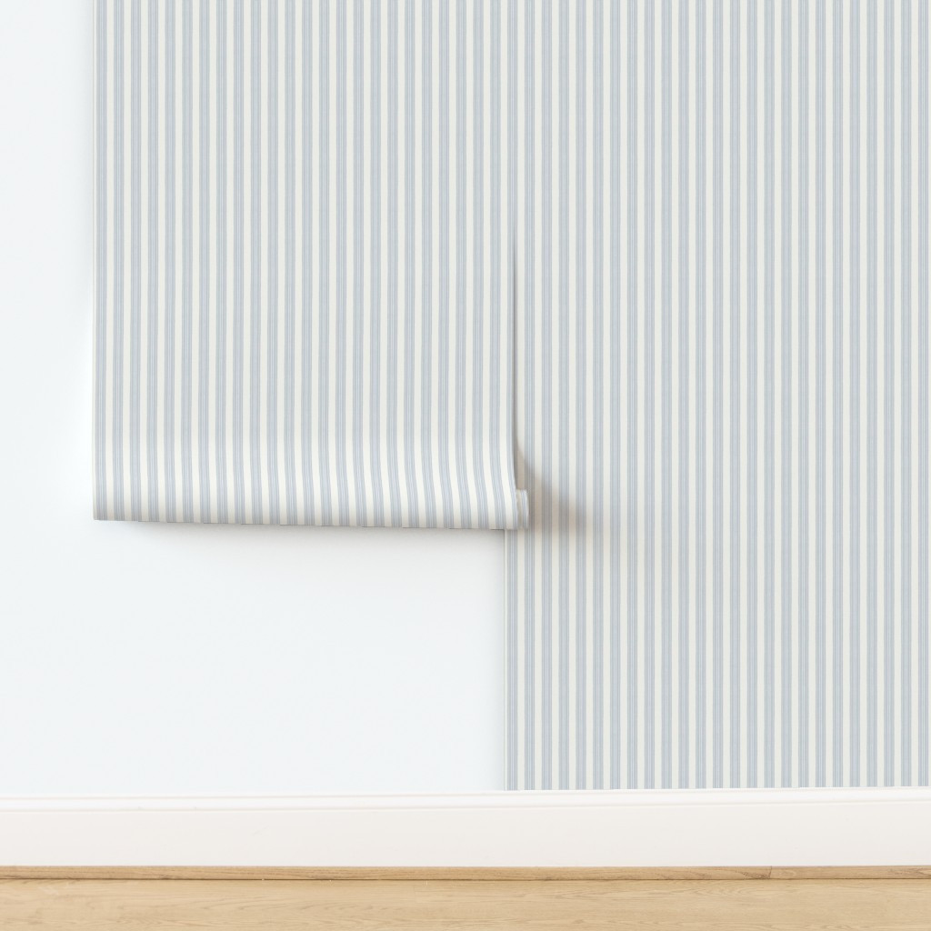 Custom Blues 2 Anderson Ticking Stripe Wallpaper | Spoonflower | Spoonflower