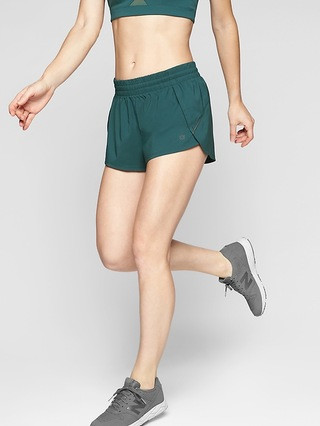 Athleta Womens Racer Run Shortie 3" Dark Jade Size L | Athleta