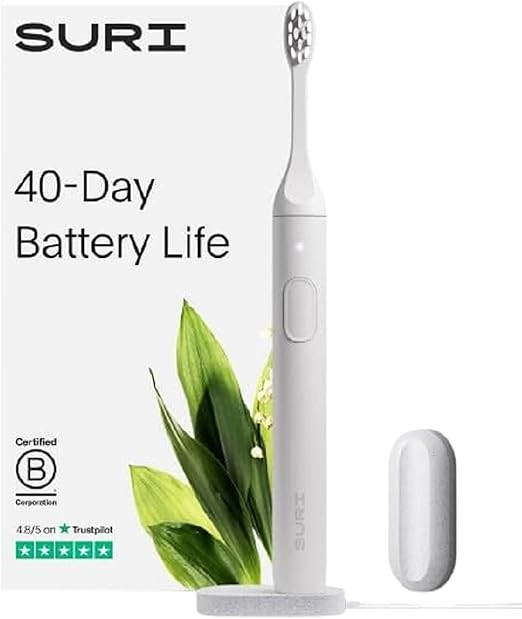 SURI Sustainable Sonic Toothbrush, Slim and Powerful Electric Toothbrush, Recyclable Plant Based ... | Amazon (DE)