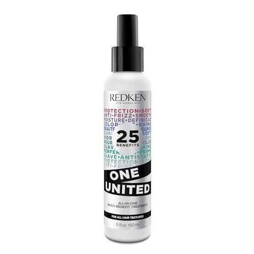 Redken One United All-In-One Leave In Conditioner - Multi-Benefit Leave In Treatment For All Hair Types, Heat Protectant and Detangler Spray, Paraben-Free, 5 Fl Oz | Amazon (US)