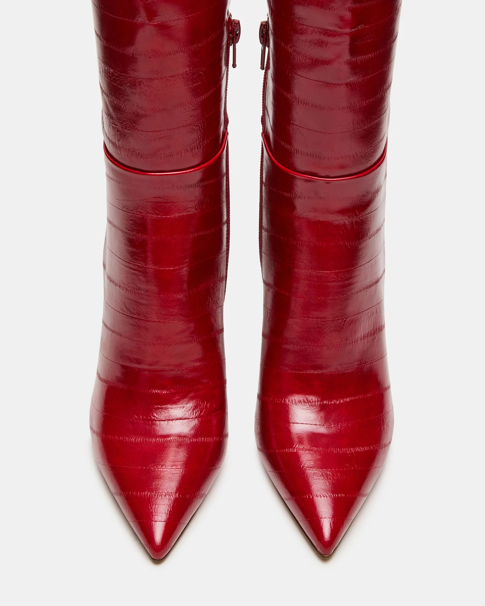 NITRO Red Eel Wide Calf Pointed-Toe Stiletto Heel Knee-High Women's Boots | Steve Madden (US)