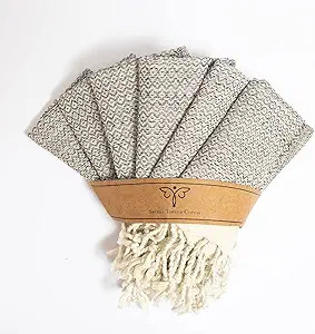 Smyrna Turkish Cotton Wash Cloths Pack of 6 | 100% Natural Cotton, 12"x12" | Versatile Bath Towel... | Amazon (US)