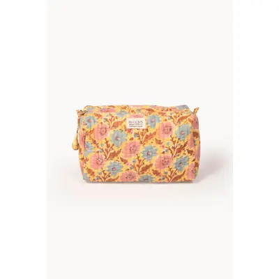 Blocks that Print Block Print Quilted Travel Pouch in Parijat Blue at Nordstrom | Nordstrom