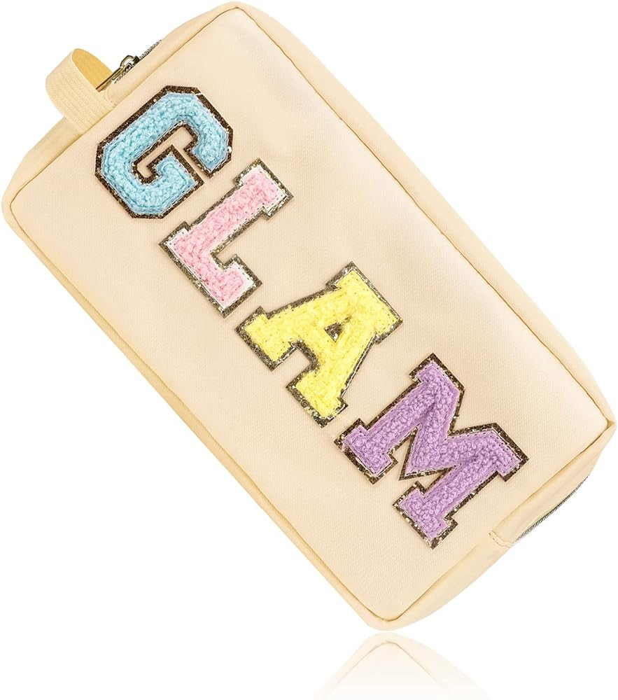 Preppy Makeup Bag with Strap, Nylon Waterproof Travel Toiletry Bag for Women Girl, Preppy Stuff C... | Amazon (US)