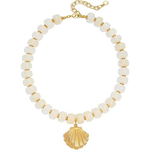 WOWORAMA Summer Beach Necklace for Women Colorful Chunky Beaded Necklaces with Sun Fish Shell Sta... | Amazon (US)
