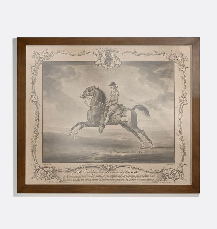 Race Horse With Jockey I Framed Reproduction Wall Art Print | Rejuvenation