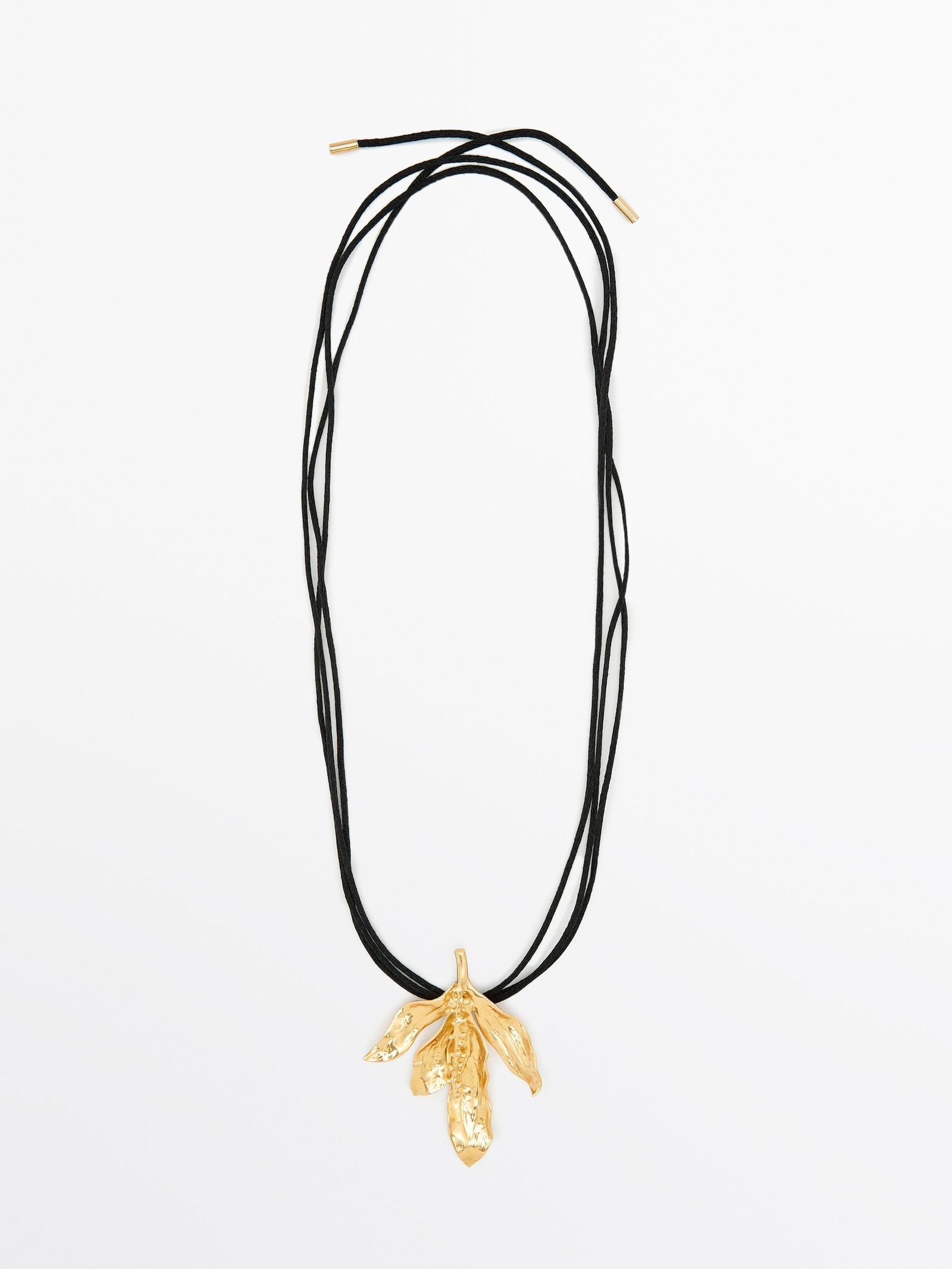 Cord necklace with flower detail | Massimo Dutti UK