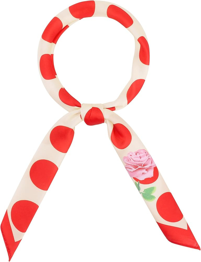 Allegra K 70cm Polka Dots Square Scarf Neck Scarves Kerchief Neckerchief Headband for Women | Amazon (US)