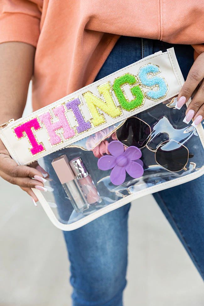 Things Small Clear Pouch | Pink Lily