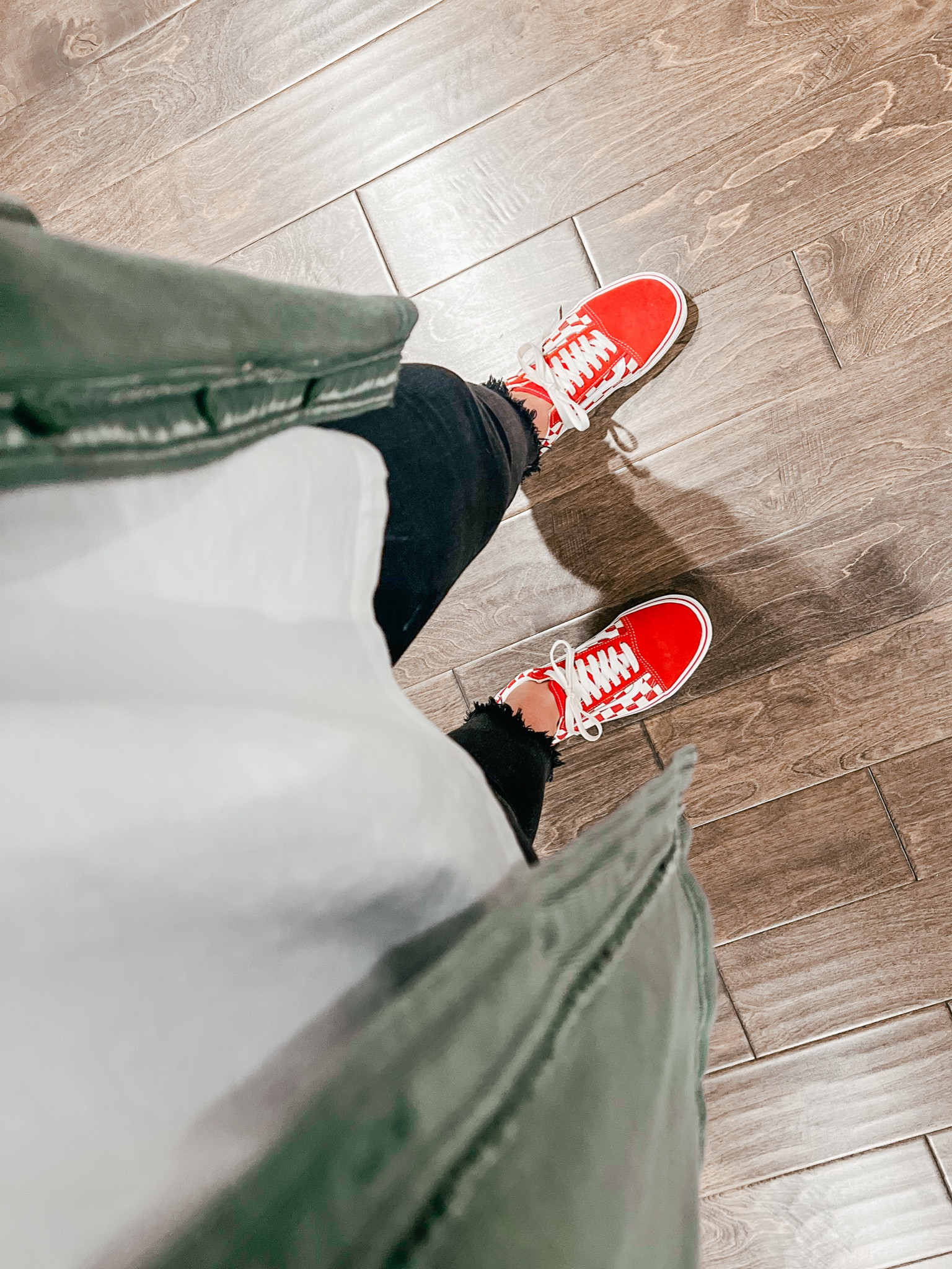the best red && green combo 🤍

y’all ae|aerie are still having a great sale - I highly recommend their basic tees and lumberjane fleece shirts. they are both perfect for layering. 

and let’s talking about how on point these vans are 🤍 they are such a good shoe staple that’s for sure! 

#LTKstyletip #LTKshoecrush #LTKworkwear