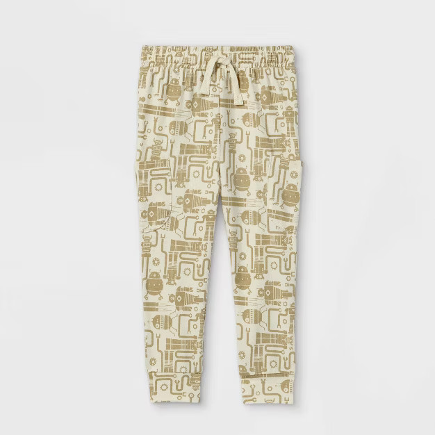 Toddler Boys' Robot Print Jersey Knit Jogger Pull-On Pants - Cat & Jack™ White | Target