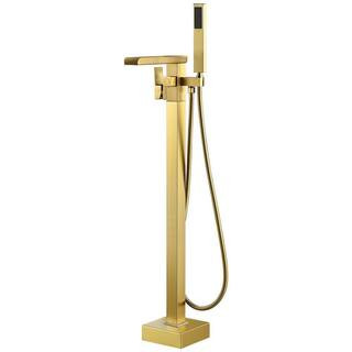 AKLFGN Single-Handle Freestanding Floor Mount Roman Tub Faucet Bathtub Filler with Hand Shower in... | The Home Depot