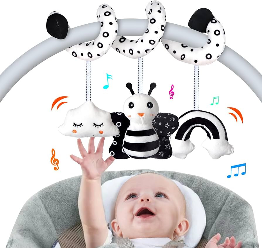 Car Seat Toys, Infant Baby Spiral Activity Hanging Toys Stroller Toys for Car Seat Stroller Bar C... | Amazon (US)