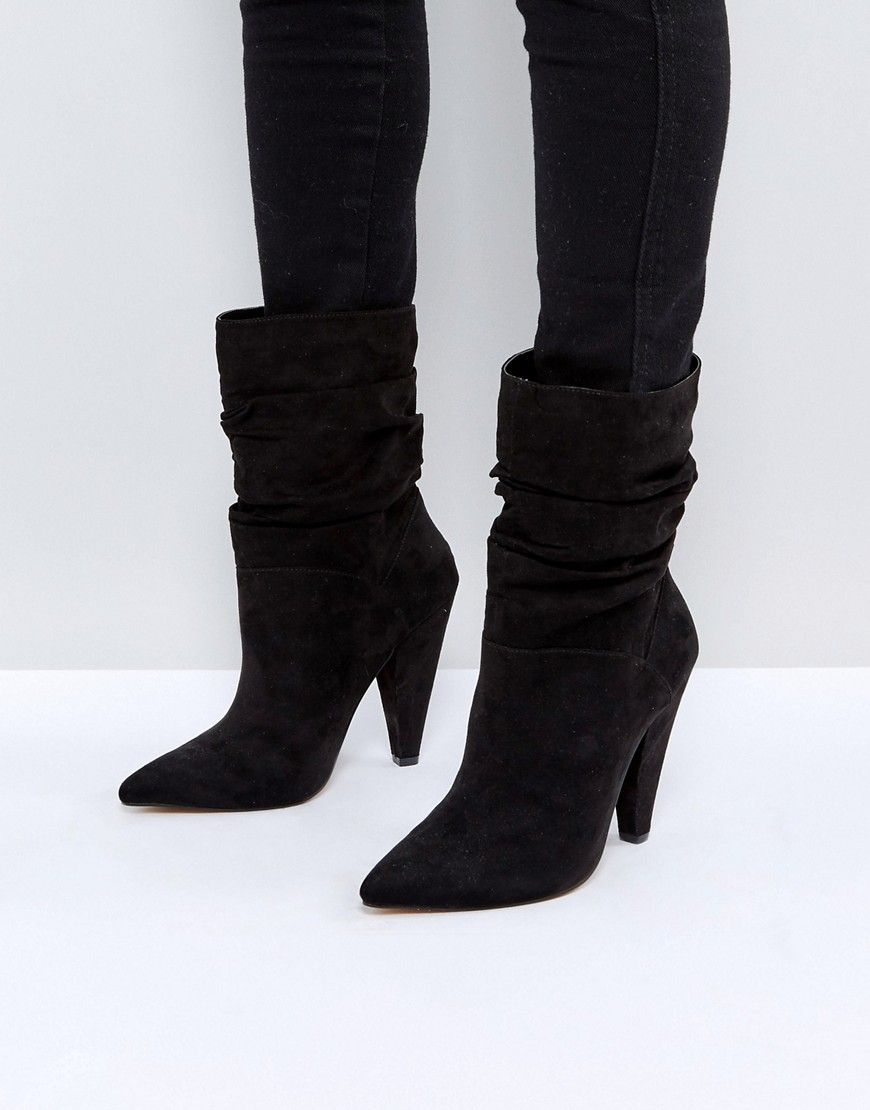 ASOS EMERSON Slouch Heeled Boots - Black | ASOS US