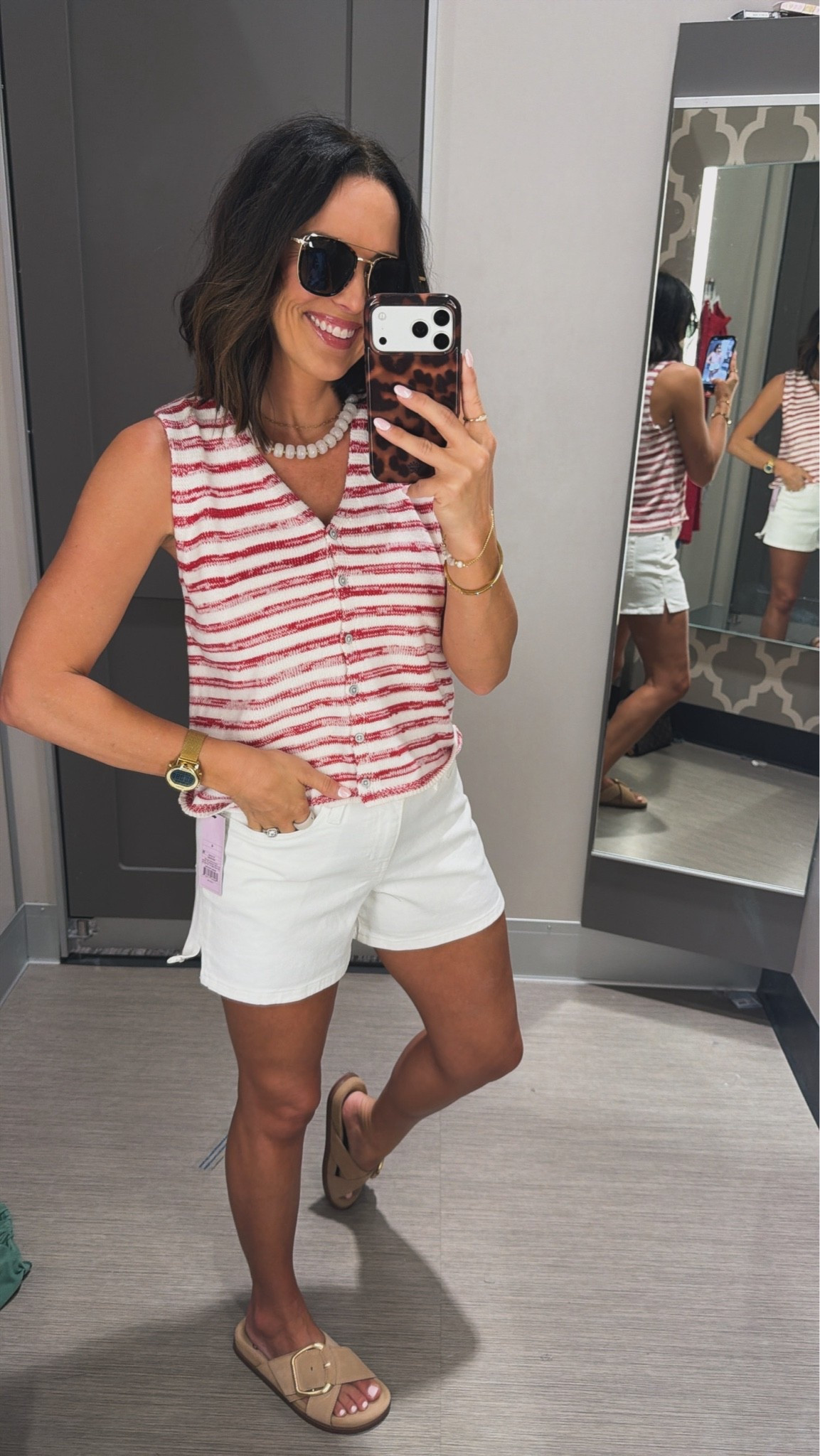 Found the cutest Fourth of July outfit ❤️🤍

I love that this feels festive without being over the top. The red and white stripes paired with crisp white shorts are giving all the summer holiday vibes, and it’s the kind of outfit you’ll wear long after the fireworks are over too.

Size XS, 5’3 for reference

#FourthOfJulyStyle #4thOfJulyOutfit #TargetStyle #TargetFinds #SummerStyle #LTKStyle #LTKFinds #RedWhiteAndBlue #HolidayStyle #OOTD