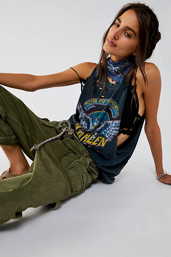 Van Halen Tour Of The World Tee by Daydreamer at Free People, Vintage Black, XL | Free People (Global - UK&FR Excluded)