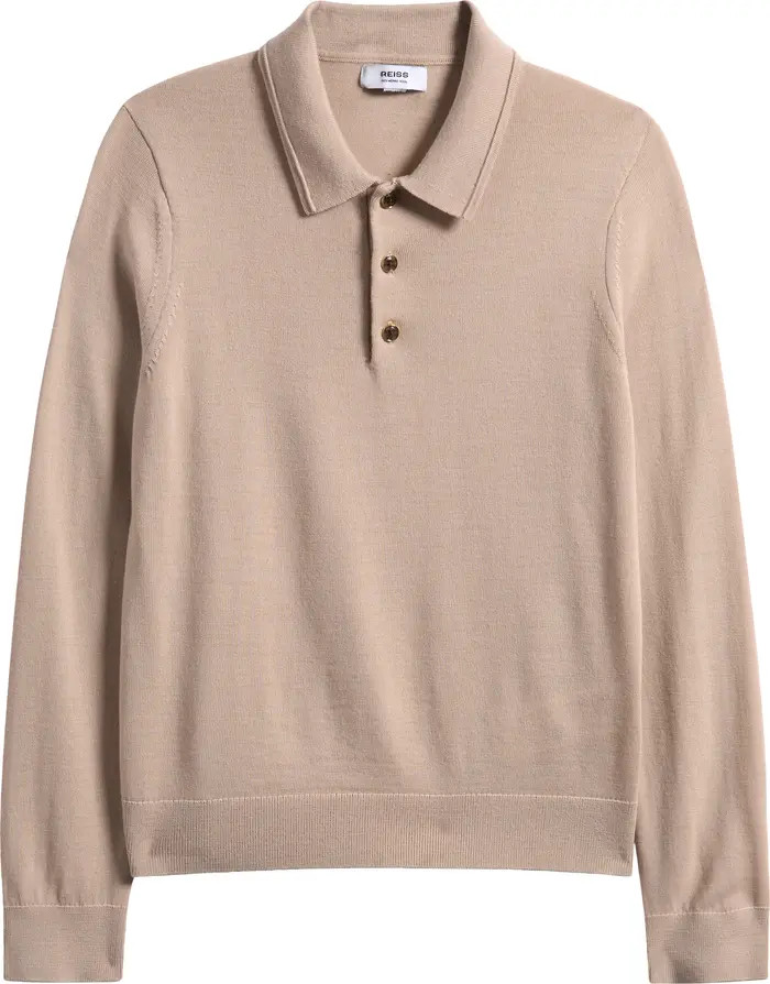 Reiss Kids' Trafford Sr. Long Sleeve Wool Polo Sweater | Nordstrom | Nordstrom