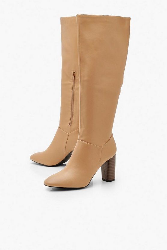 Block Heel Knee High Boots | Boohoo.com (US & CA)