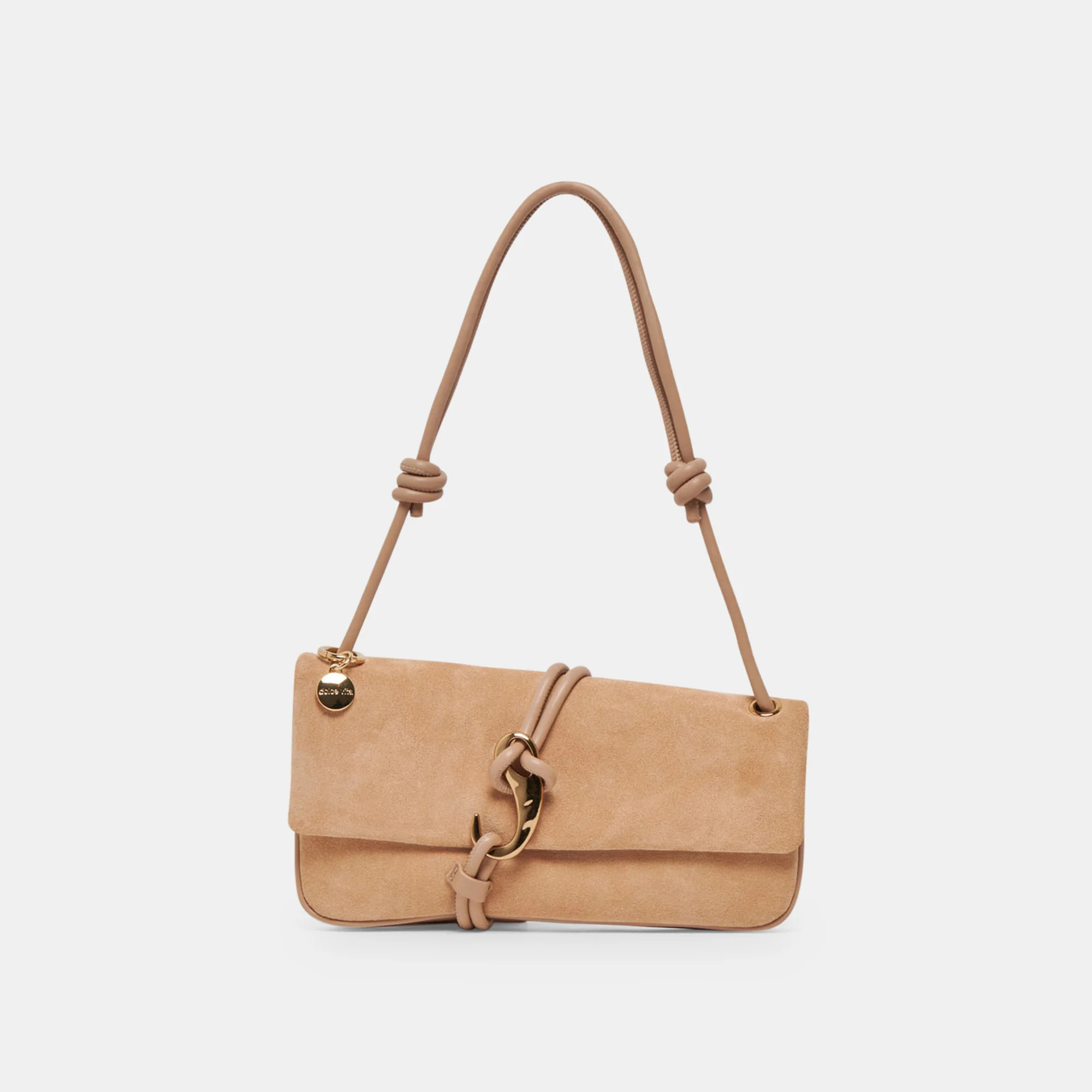 ALICE SHOULDER BAG BEIGE SUEDE | DolceVita.com