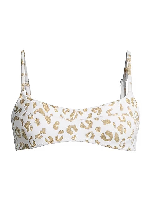 The Elsa Animal Print Bikini Top | Saks Fifth Avenue