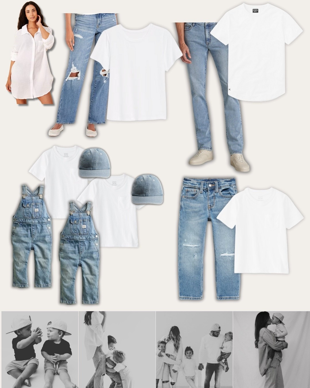 denim and white family photos outfit ideas 

#LTKFamily #LTKMens #LTKKids