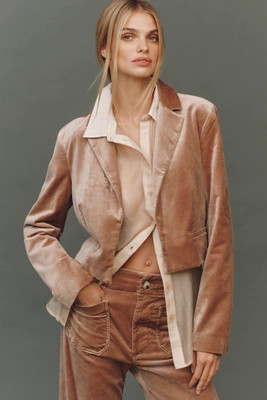 Maeve Cropped Tuxedo Blazer | Anthropologie (US)