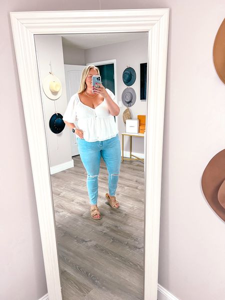 This white blouse is absolutely gorgeous! So glad I snagged it on sale and it paired so well with these light wash skinny jeans and casual sandals. 

Plus size summer outfit
Plus size outfit 
Plus size blouse 
Skinny jeans outfit 
Sandals 
Crochet sandals 
White top
Abercrombie jeans 
Abercrombie outfit 

#LTKShoeCrush #LTKPlusSize #LTKOver40
