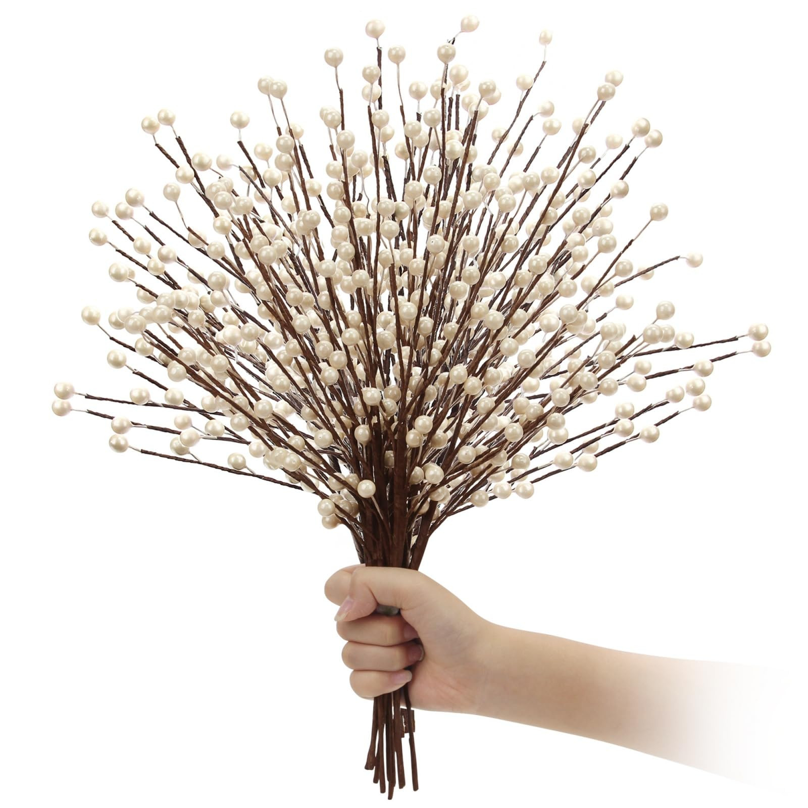 NBGV Winter Decorations 12Pcs Artificial Berry Stems White Berry Picks for Christmas Holiday Flow... | Amazon (US)