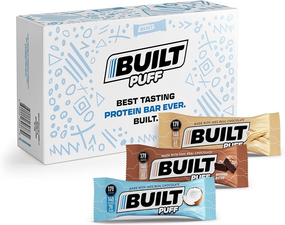 Built Bar Variety 12 Pack High Protein Energy Bars | Gluten Free | Chocolate Covered | Low Carb |... | Amazon (US)