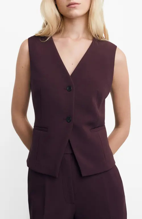 MANGO Slim Fit Suit Vest in Plum at Nordstrom, Size Small | Nordstrom